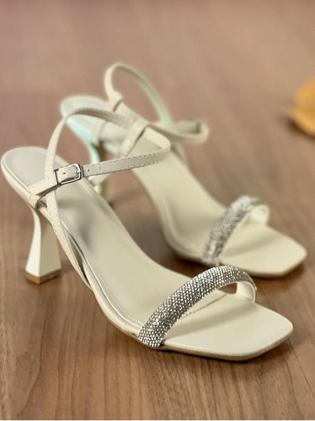 Sandália Salto Pintado Off White 