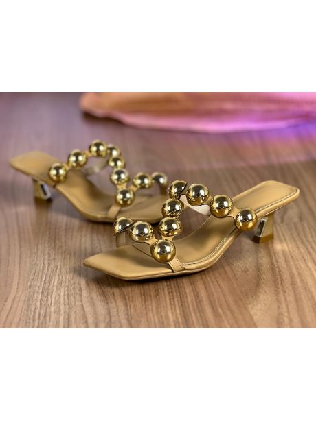 Sandália Mestico Angelin- Salto 5cm cromado-C/aplicação dourado Copia Copia