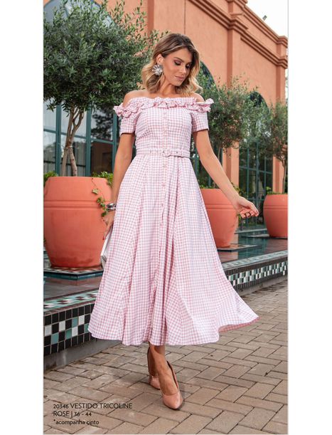 Vestido Tricoline Xadrez Luzia Fazzolli - Emporio Luquetti