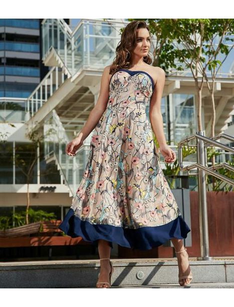 Vestido Tule Bordado Floral - Emporio Luquetti