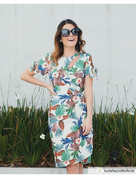 Vestido Detalhe Ombro Luzia Fazzolli - Emporio Luquetti