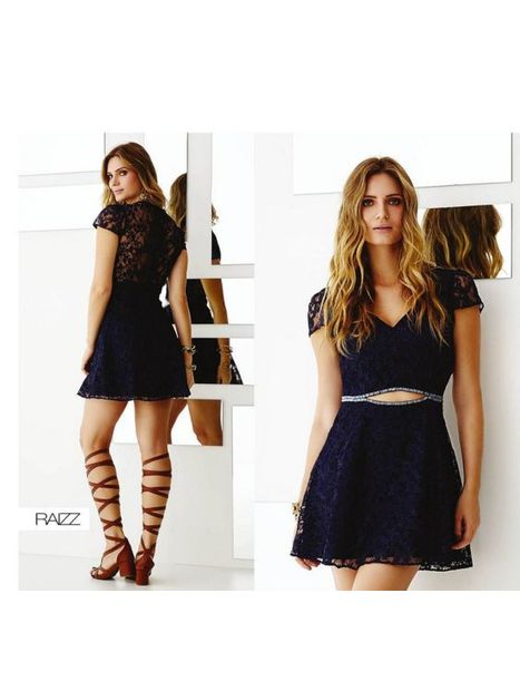 Vestido Renda Bordado Raizz - Emporio Luquetti