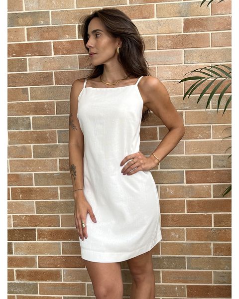 Vestido de linho branco curto discount