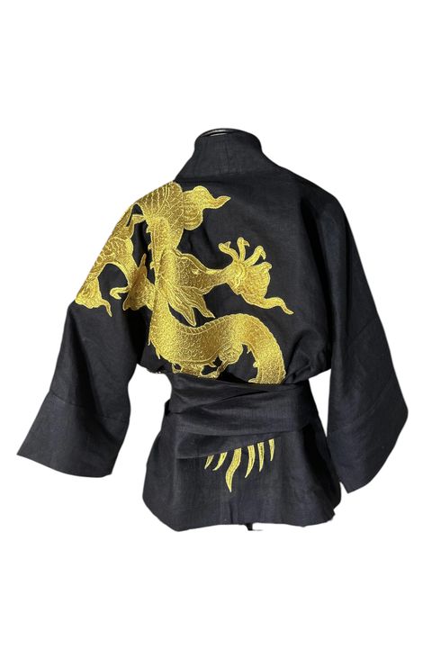 Kimono Yang Tweed e Linho Caminhos2 Abraço do Drag... - Bo Eugenia Bologna