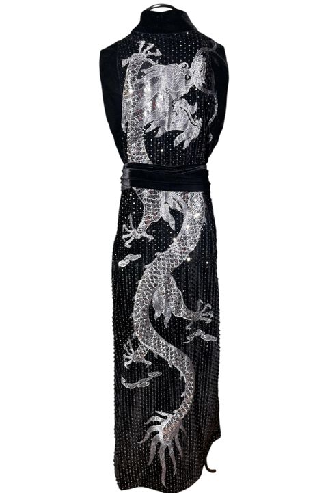 Kimono Veludo com Paetê All Black 