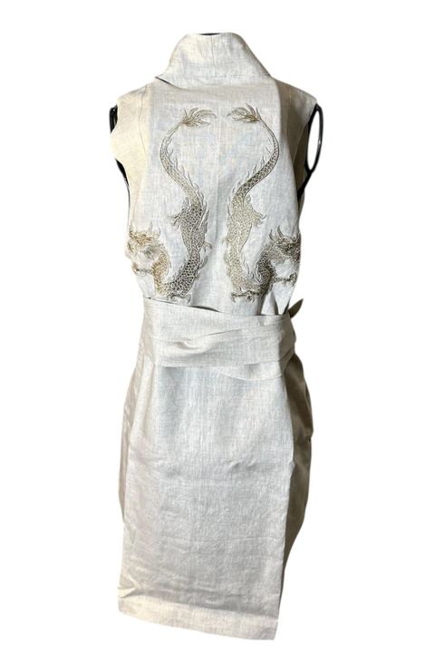 Colete Yin Linho Areia Dragões-do-Mar Ouro Velho ... - Bo Eugenia Bologna