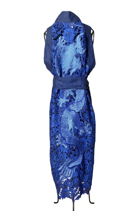 Kimono O Dragão nos Jardins Suspensos Blue Aftern... - Bo Eugenia Bologna