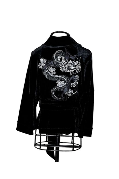 Kimono Jin Veludo Preto Dragão Gênesis Preto - 05... - Bo Eugenia Bologna