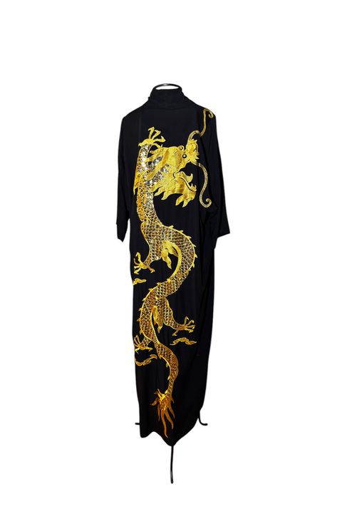 Kimono Tsuki Viscose Preto Dragão do Fogo - 046 - Bo Eugenia Bologna