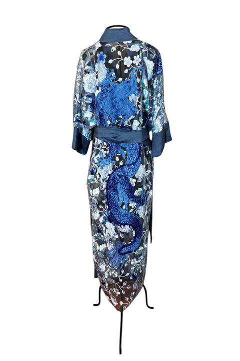 Kimono O Dragão nos Jardins Suspensos Tule Rendad... - Bo Eugenia Bologna