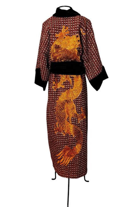 Kimono Tweed Vesúvio Dragão Gigante Cobre - 052 - Bo Eugenia Bologna