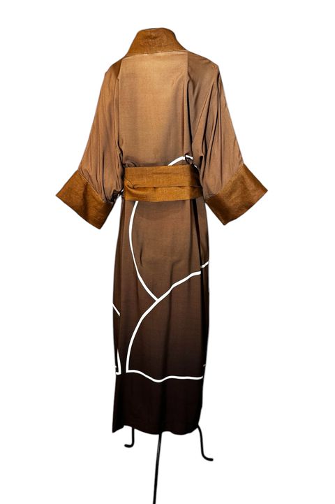 Kimono Viscose Voar Terracota Variante Verão - 00... - Bo Eugenia Bologna