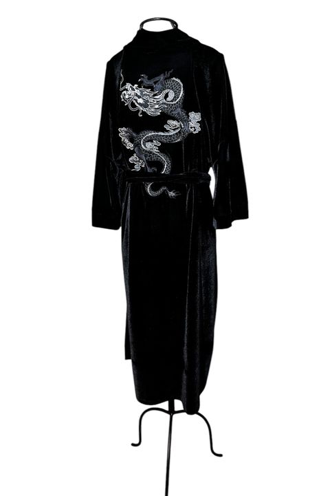 Kimono Yu Veludo Preto Dragão Gênesis Preto - 034... - Bo Eugenia Bologna