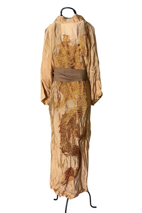 Kimono Nami Crepe Golden Dragão Gigante Cobre - C... - Bo Eugenia Bologna