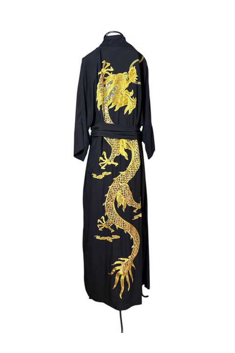 Kimono Tsuki Viscose Preta Dragão do Fogo - 108 - Bo Eugenia Bologna