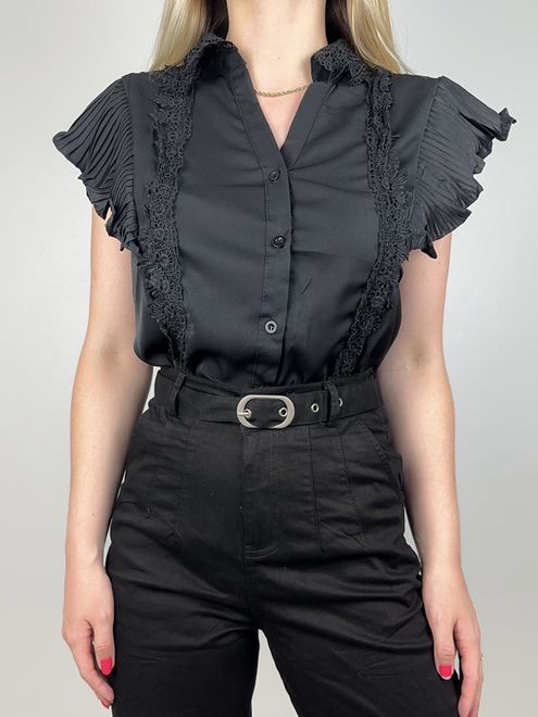 Camisa Milena Preta - 3313524 - RAFITA MODA FEMININA