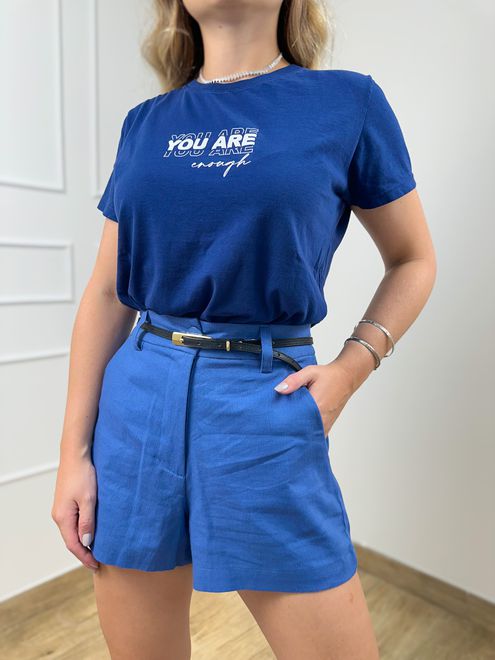 T-shirt Frases Azul Marinho - 3644767 - RAFITA MODA FEMININA