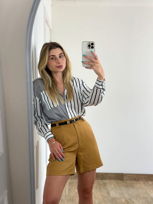 Short Alfaiataria Bali Caramelo - 3644696 - RAFITA MODA FEMININA