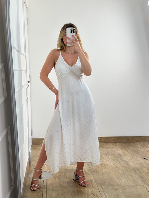 Vestido Selena Branco - 3744102 - RAFITA MODA FEMININA