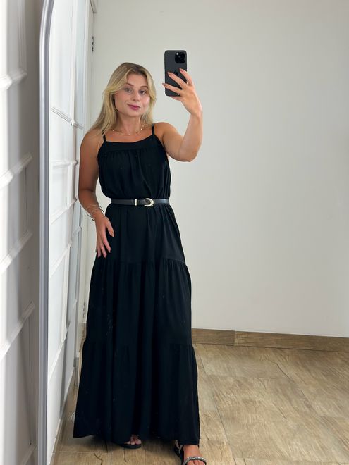 Vestido Salvador Preto - 387564 - RAFITA MODA FEMININA
