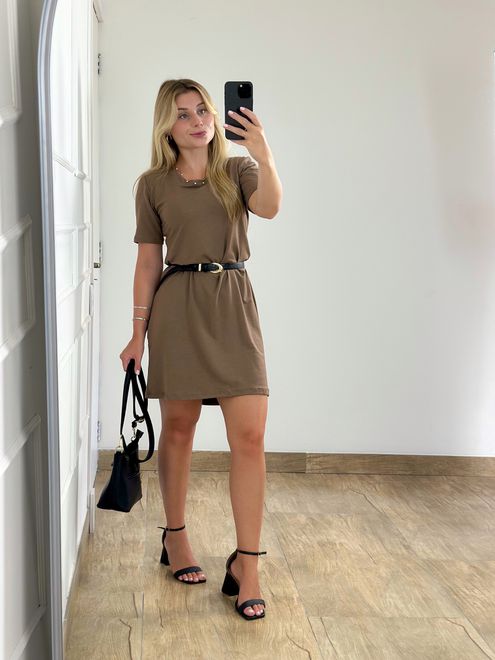 Camisetão Bege - 364858 - RAFITA MODA FEMININA