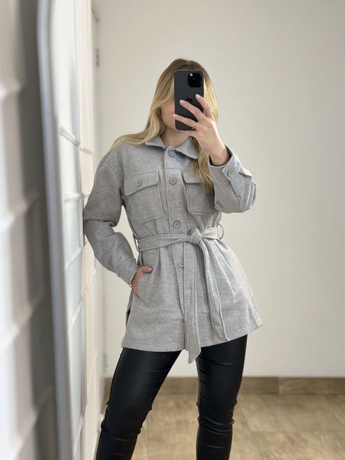 Casaco Lã Batida Cinza - 3635583 - RAFITA MODA FEMININA