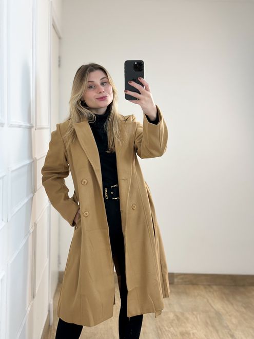 Sobretudo Alongado Marrom - 25874 - RAFITA MODA FEMININA
