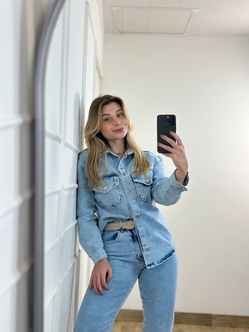 Camisa Jeans Clara - 3635825 - RAFITA MODA FEMININA