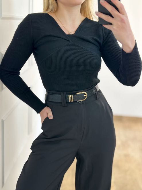 Blusa Modal Preta - 125487166 - RAFITA MODA FEMININA