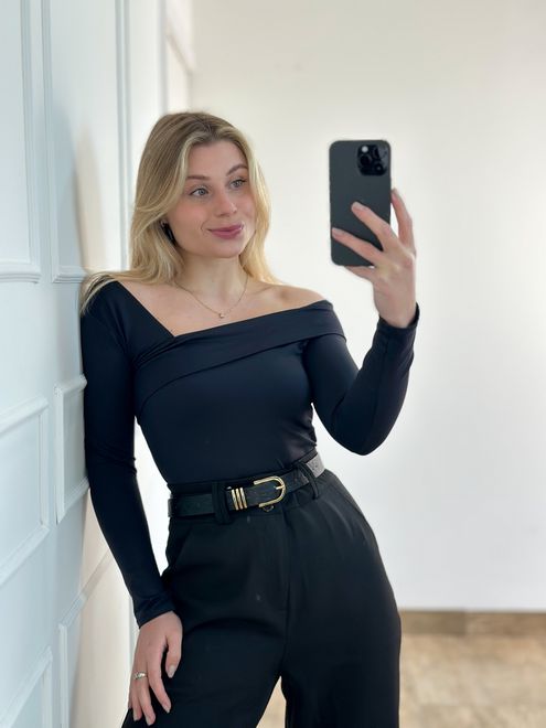 Body Assimétrico Preto - 125487145 - RAFITA MODA FEMININA