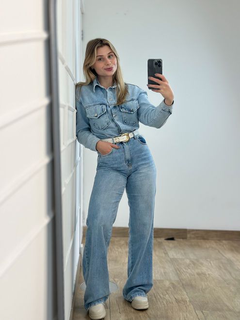 Calça jeans Wide Leg Clara - 125487130 - RAFITA MODA FEMININA