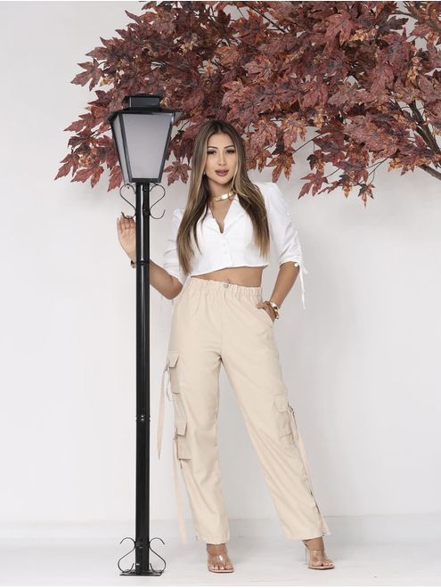 Calça Cargo Cru - 125487972 - RAFITA MODA FEMININA