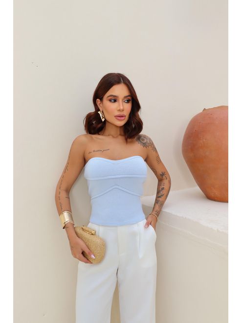 Cropped Modal Azul - 125475451 - RAFITA MODA FEMININA