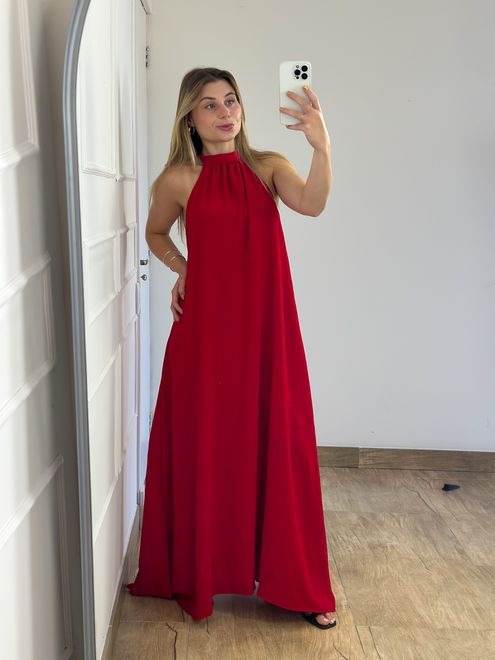 Vestido Duna Vermelho - 387884 - RAFITA MODA FEMININA