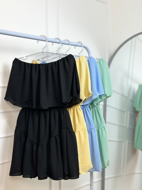 Macaquinho Ombro a Ombro Azul - 387762 - RAFITA MODA FEMININA