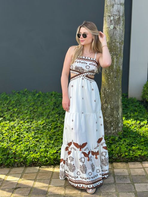 Vestido Longo Estampado - 387764 - RAFITA MODA FEMININA
