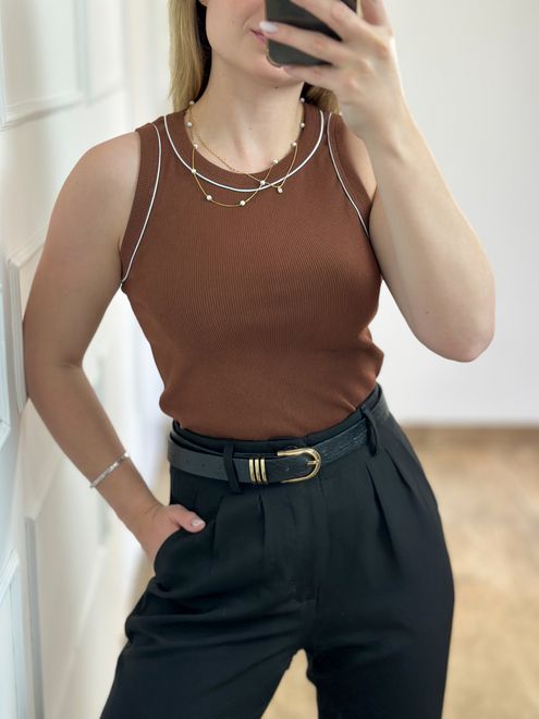 Regata Ribana Marrom - 387549 - RAFITA MODA FEMININA