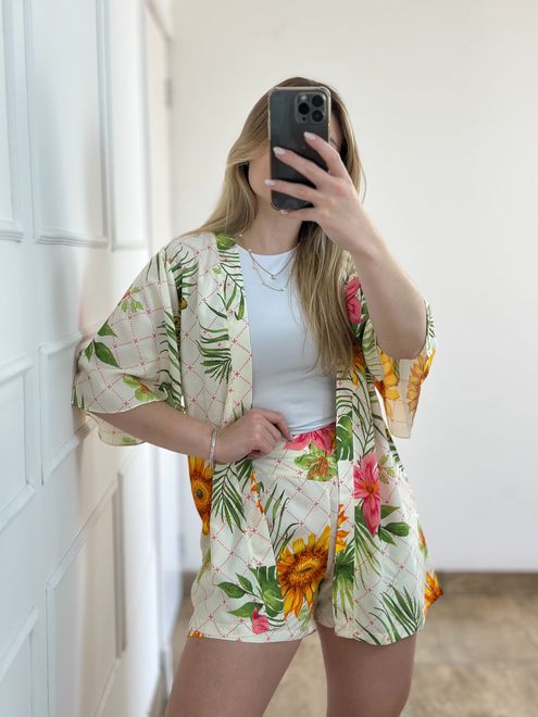 Conjunto Short e Kimono - 288475 - RAFITA MODA FEMININA