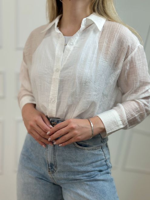 Camisa Off White - 28584 - RAFITA MODA FEMININA