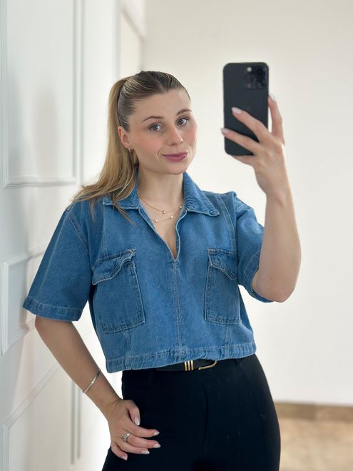 Blusa Jeans - 388758 - RAFITA MODA FEMININA