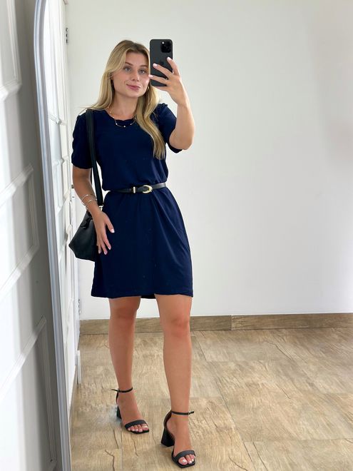 Camisetão Azul Marinho - 364857 - RAFITA MODA FEMININA