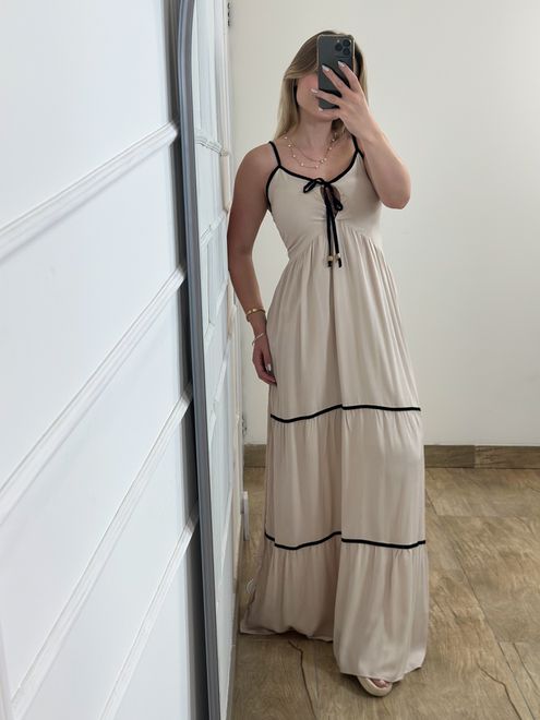 Vestido Longo Nude - 452486 - RAFITA MODA FEMININA