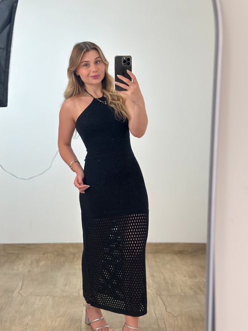 Vestido Modal Preto - 56877 - RAFITA MODA FEMININA