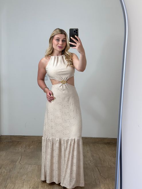 Vestido Lese Nude - 38885 - RAFITA MODA FEMININA