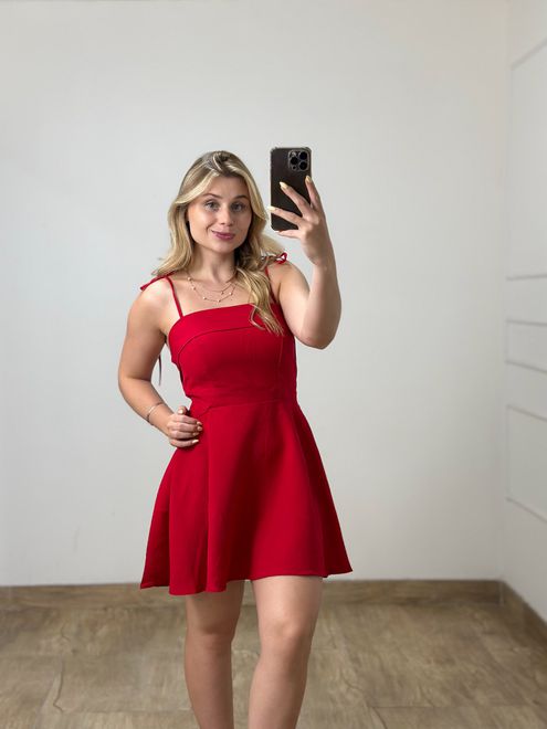 Vestido Curto Marrant Vermelho - 38846 - RAFITA MODA FEMININA
