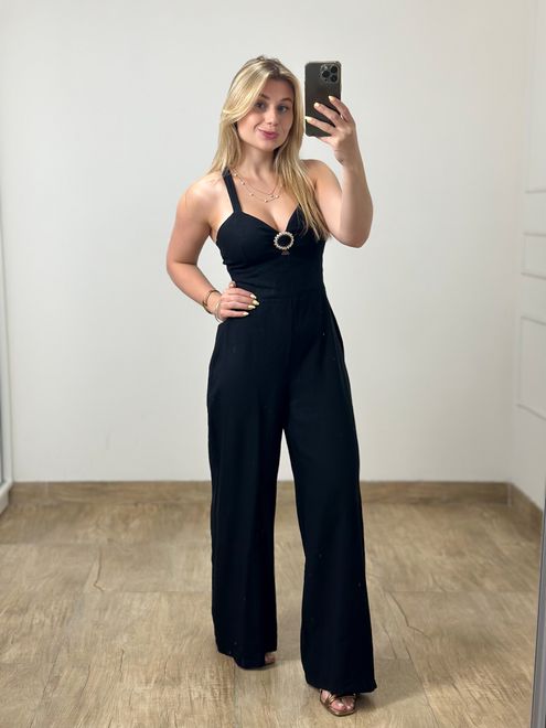 Macacão Marrant Preto - 36488 - RAFITA MODA FEMININA