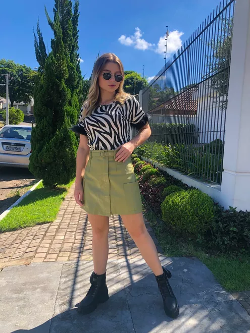 Saia Courino Lih Verde - 2830039 - RAFITA MODA FEMININA