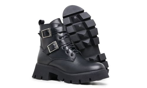 Bota Coturno Fivela e Cadarço 15010 Preto - 15010-... - LOJADFLORA