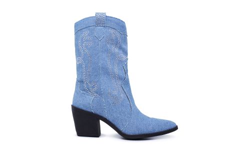 Bota Feminina Texana Jeans 17004 - 17004-Jeans - LOJADFLORA