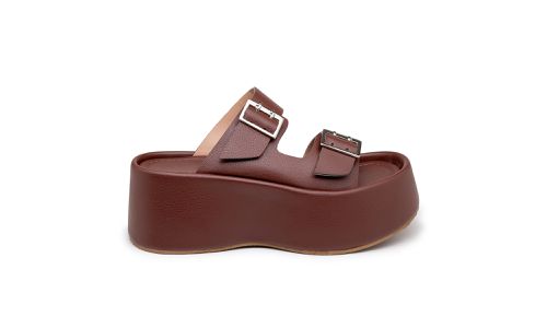 Papete Flat Feminina em Napa Cacau 5000 - 5000-Cac... - LOJADFLORA